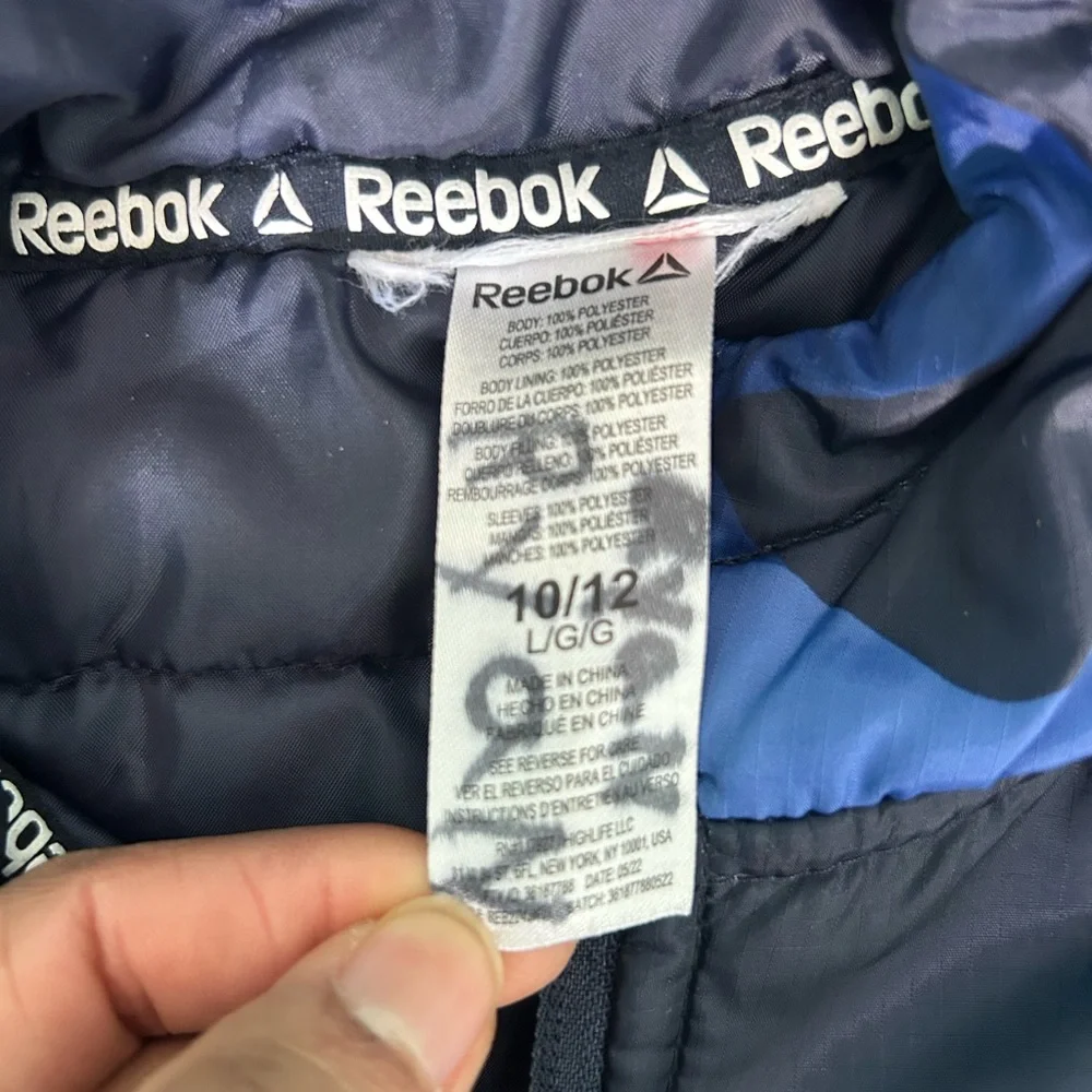 Reebok Blue Camouflage Jacket with Red Accents